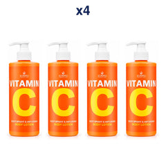 Scentio Vitamin C Body Bright & Anti-Aging Body Lotion 450 ml — Pack of 4 — 4 complete retail units