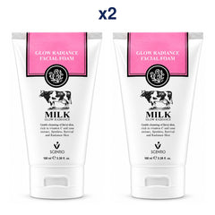Scentio Milk Glow Radiance Facial Foam 100 ml — Pack of 2 — 2 complete retail units