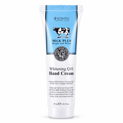Scentio Milk Plus Whitening Q10 Hand Cream 30 ml on white background