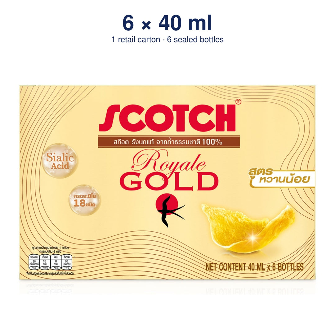Scotch Royale Gold Less Sweet Bird's Nest Drink — 6 × 40 ml — exact sealed package quantity