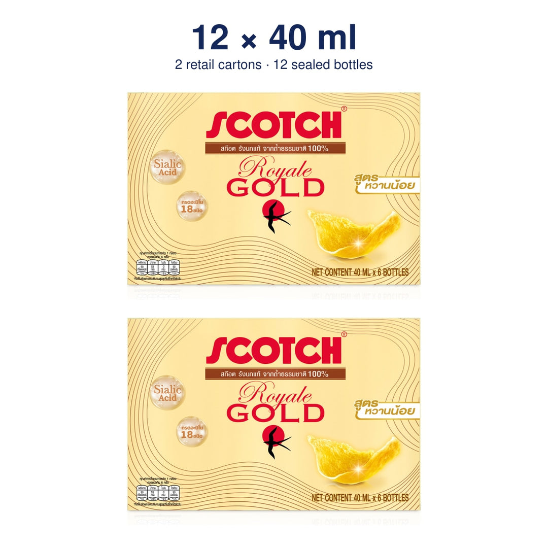 Scotch Royale Gold Less Sweet Bird's Nest Drink — 12 × 40 ml — exact sealed package quantity