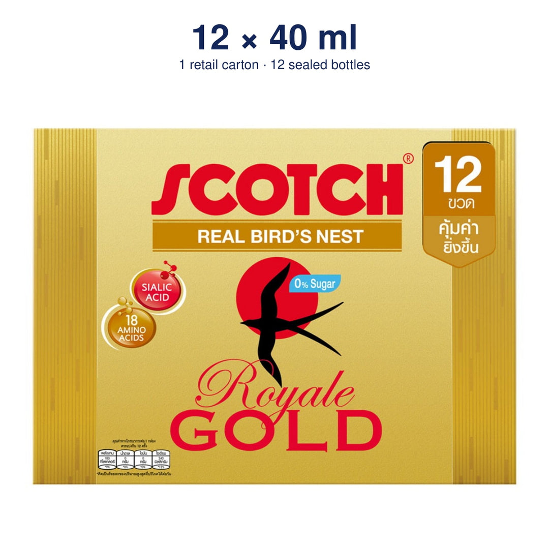 Scotch Royale Gold Xylitol Bird's Nest Drink — 12 × 40 ml — exact sealed package quantity
