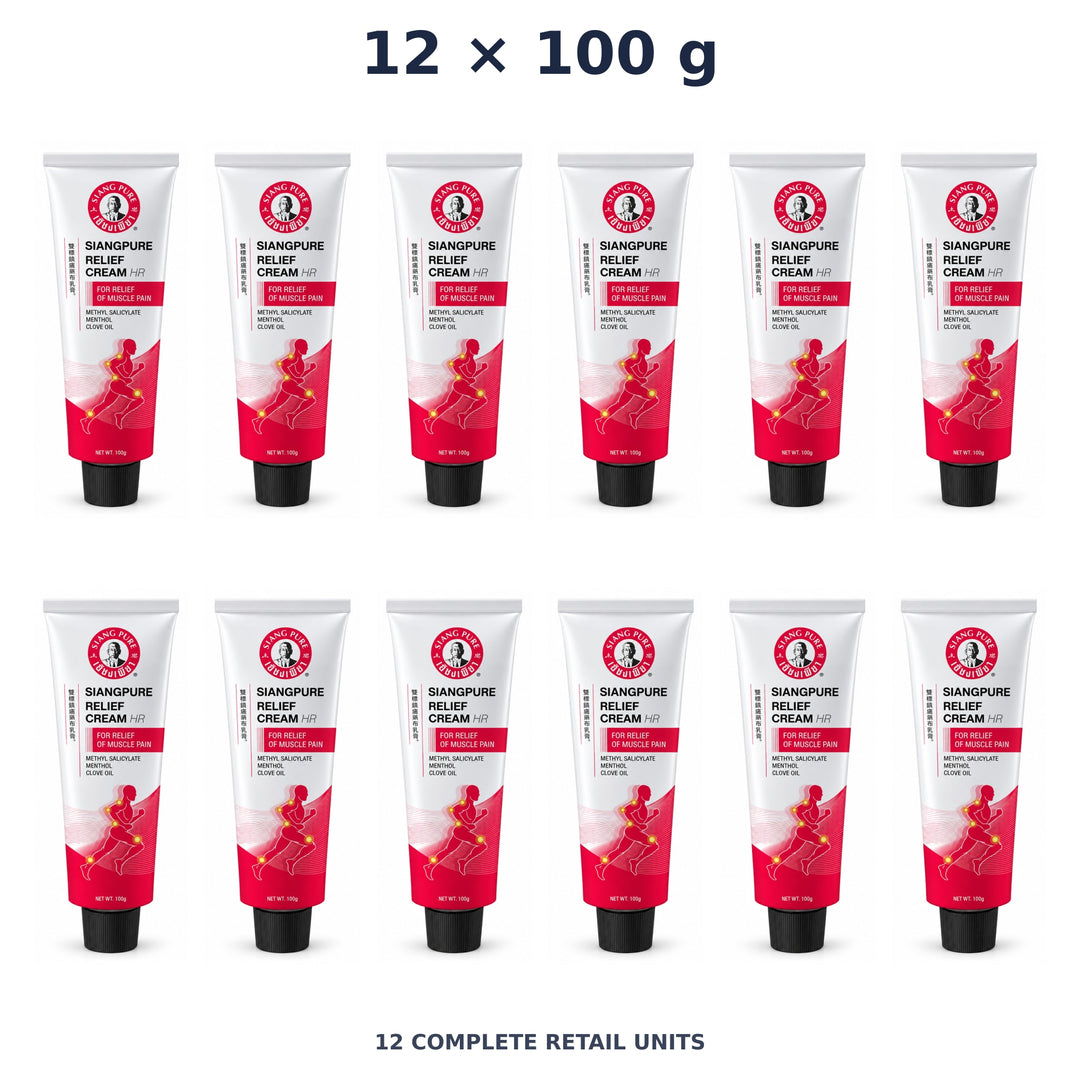 Siang Pure Relief Cream 100 g — 12 Tubes. Exact quantity sold.