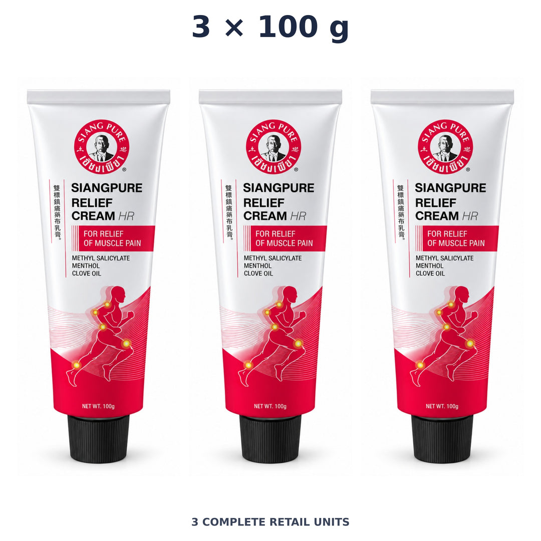 Siang Pure Relief Cream 100 g — 3 Tubes. Exact quantity sold.