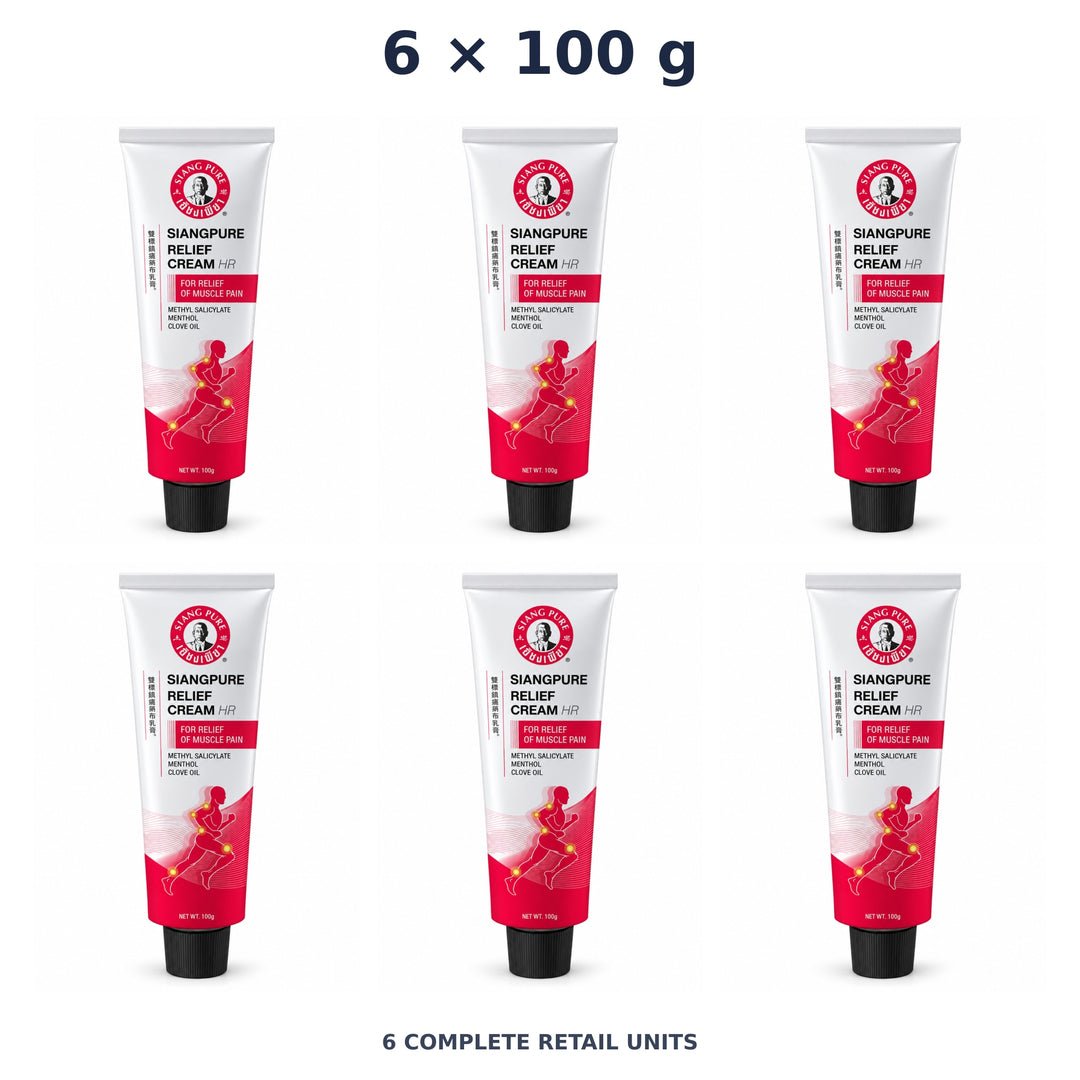 Siang Pure Relief Cream 100 g — 6 Tubes. Exact quantity sold.