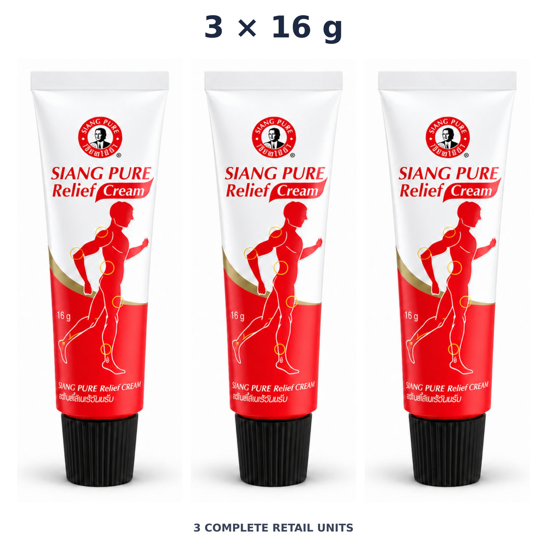Siang Pure Relief Cream 16 g — 3 Tubes. Exact quantity sold.