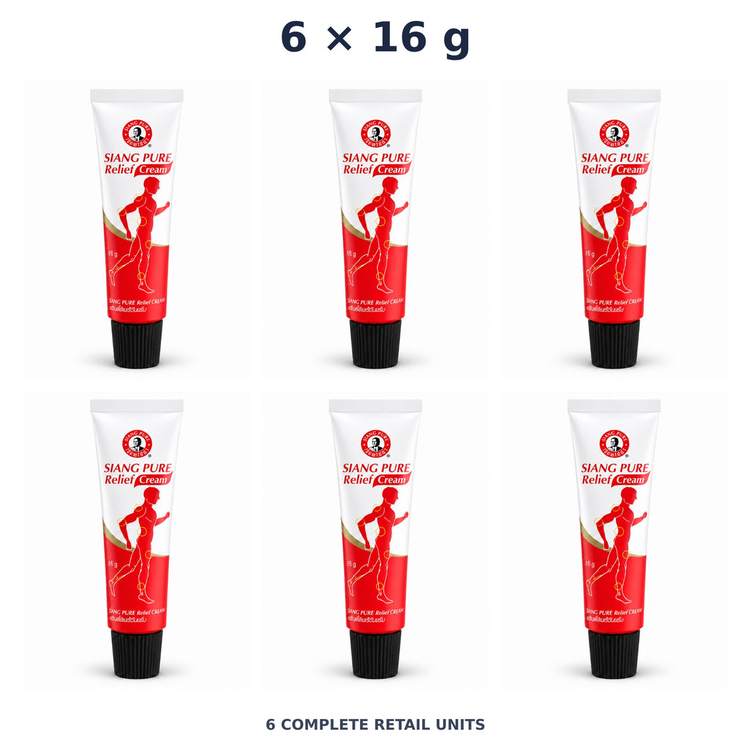 Siang Pure Relief Cream 16 g — 6 Tubes. Exact quantity sold.