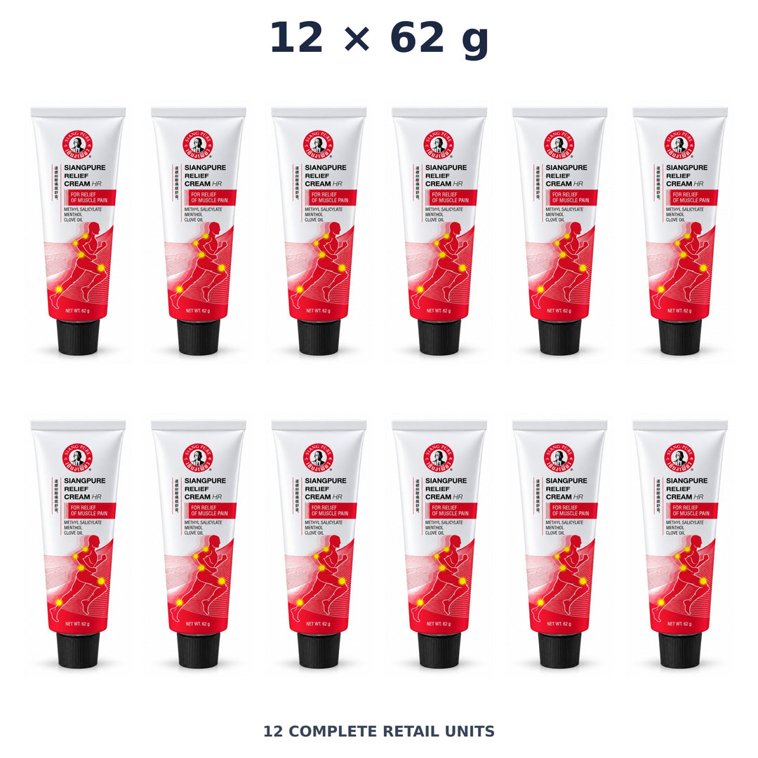 Siang Pure Relief Cream 62 g — 12 Tubes. Exact quantity sold.