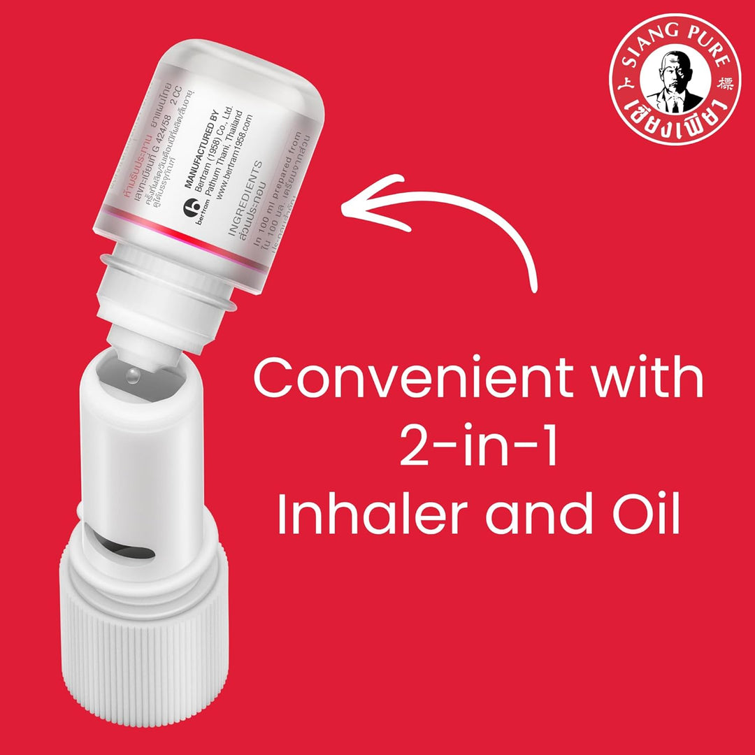 Siang Pure Formula 2 refillable 2-in-1 inhaler and aromatic liquid compartment