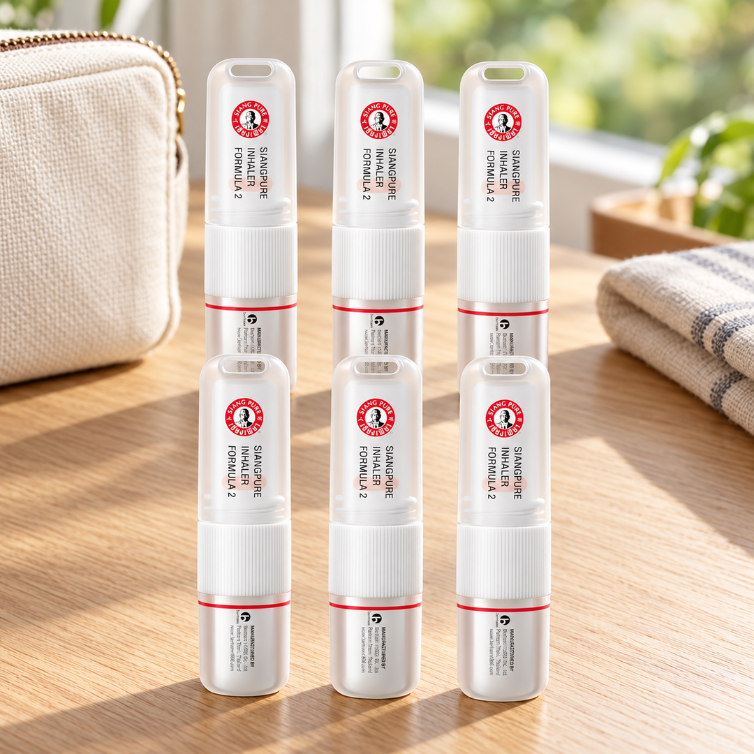 Siang Pure Inhaler Formula II. Lifestyle reference photograph; see the main pack image for the quantity included.
