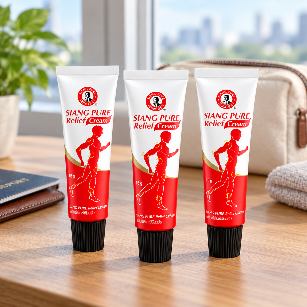 Siang Pure Relief Cream. Lifestyle reference photograph; see the main pack image for the quantity included.