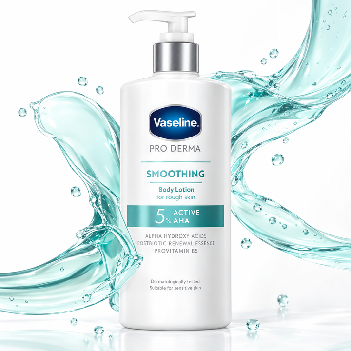 Vaseline Pro Derma Smoothing body lotion detail