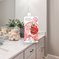 Smooto Smooto Tomato Bulgaria Yogurt Soothing Gel 40 g, vue en salle de bain