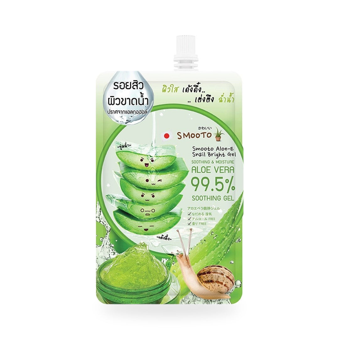 Smooto Smooto Aloe-E Snail Bright Gel 50 g, produit sur fond blanc