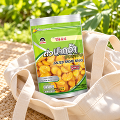 Koh-Kae Salted Broad Beans lifestyle illustration, individual 180 g pouch