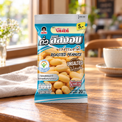 Koh-Kae Unsalted Roasted Peanuts lifestyle illustration, individual 20 g pouch