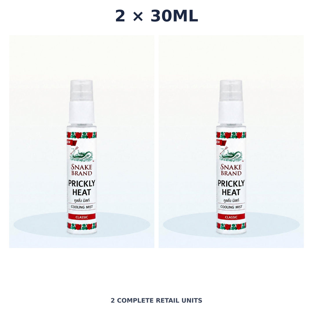 Snake Brand Prickly Heat Cooling Mist Classic 30ml — 2 Units