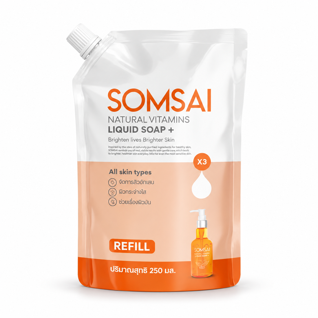 Somsai Natural Vitamins Liquid Soap+ refill pouch 250 ml