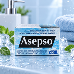 Asepso Soothing Cool soap bathroom setting
