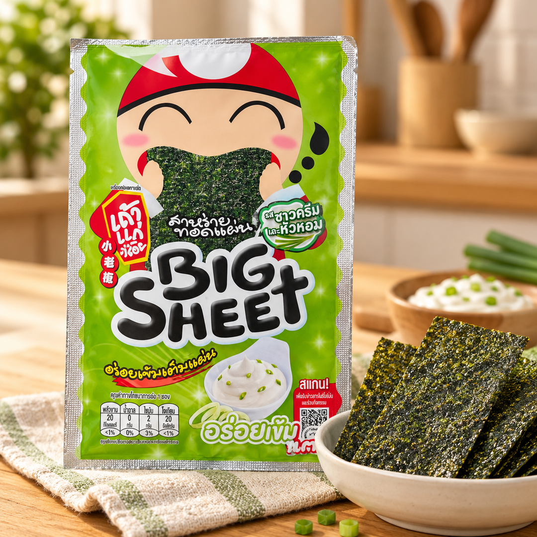 Tao Kae Noi Big Sheet Sour Cream and Onion seaweed snack