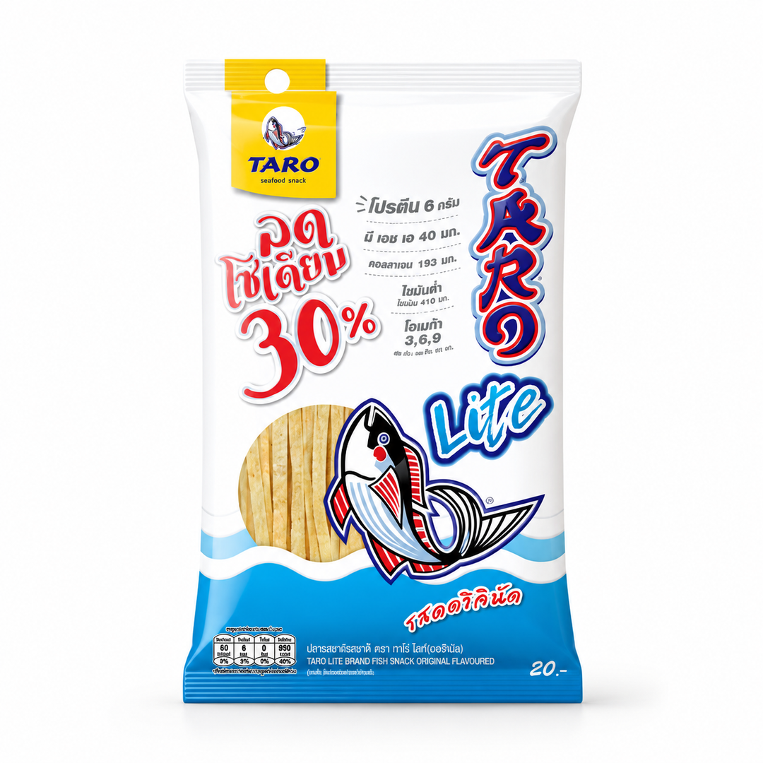 TARO Lite Original white and blue fish snack packet