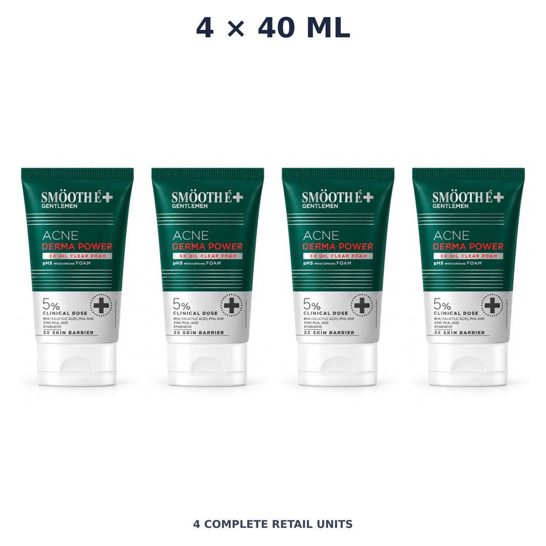 Smooth E Gentlemen Acne Power Oil Clear Foam 40 ml — 4 Units