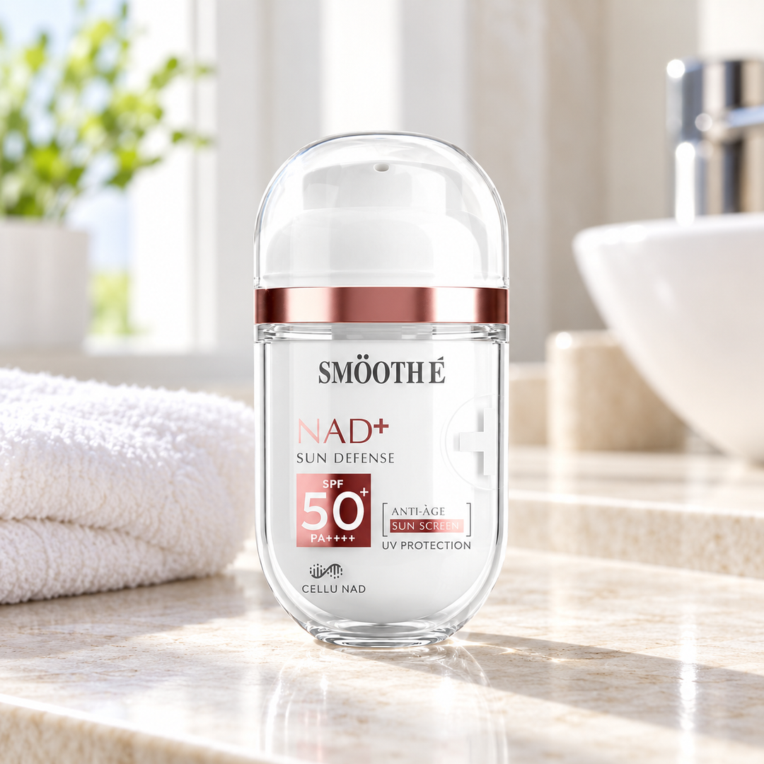 Smooth E NAD+ Sunscreen 28 ml — product presentation