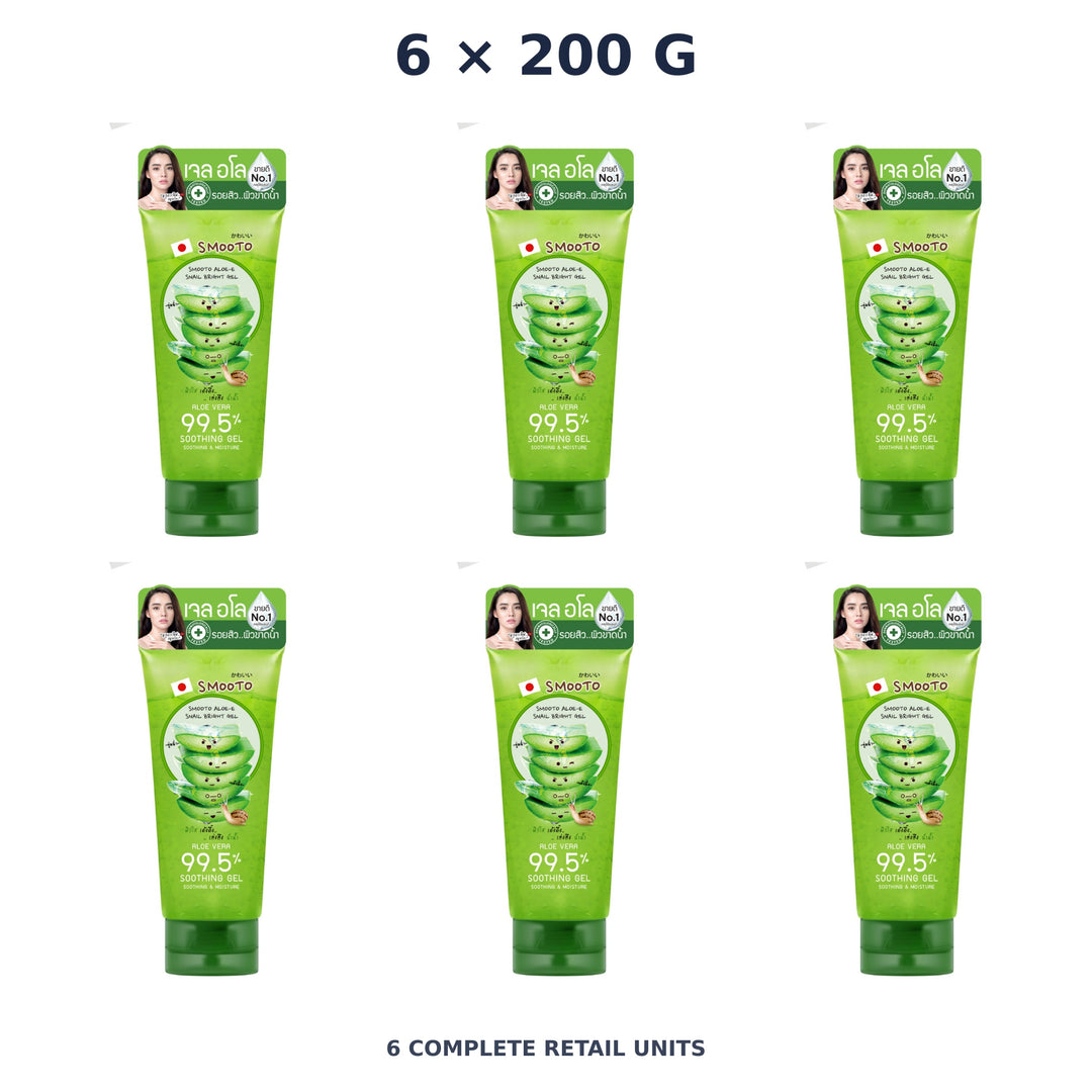 Smooto Aloe-E Snail Bright Gel 200 g — 6 Units