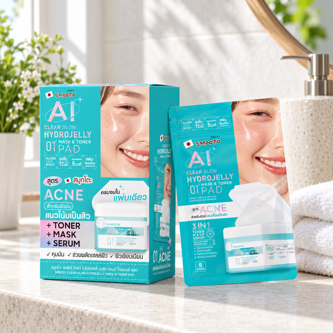 Smooto Hydrojelly Mask & Toner Pad Clear Glow 20 g — product presentation