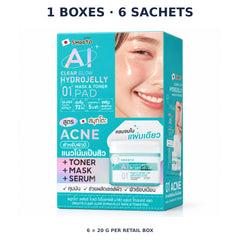 Smooto Hydrojelly Mask & Toner Pad Clear Glow 20 g — 1 Box · 6 Sachets