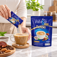 Beauti Srin Plus De-toxi Coffee — preparing the drink