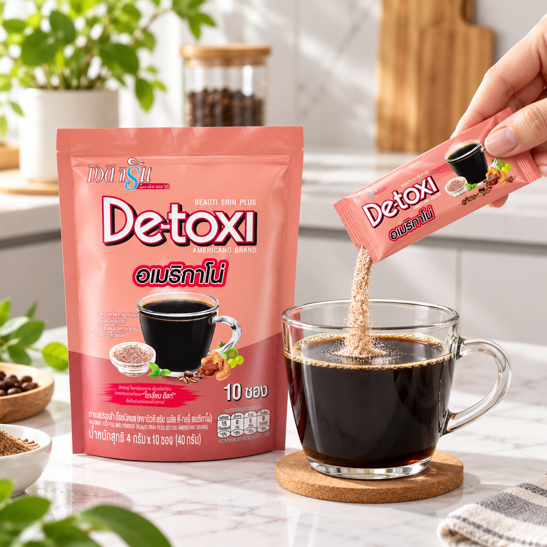 Beauti Srin Detoxi Americano — preparing the drink
