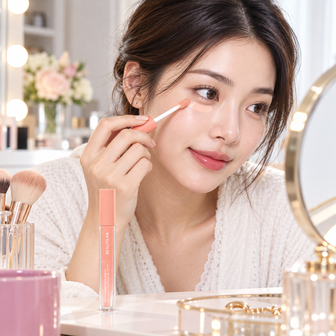 BEAUTILAB A2P Concentrate Peach Dark Spot Corrector — applying makeup