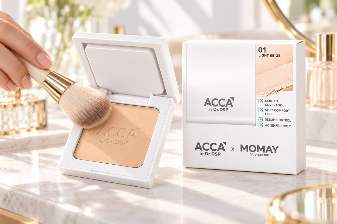 ACCA by Dr.DSP × MOMAY Aminol Pact 0% Talc & Silicone 12 g – 01 Light Beige | 1, 2 or 4 Pack usage detail