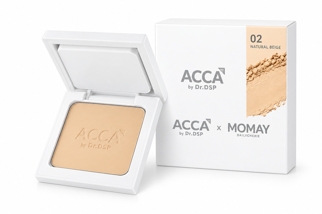 ACCA by Dr.DSP × MOMAY Aminol Pact 0% Talc & Silicone 12 g – 02 Natural Beige | 1, 2 or 4 Pack product on white background