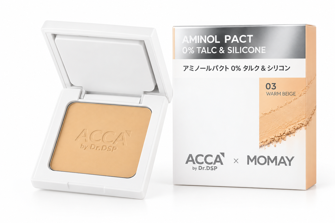 ACCA by Dr.DSP × MOMAY Aminol Pact 0% Talc & Silicone 12 g – 03 Warm Beige | 1, 2 or 4 Pack product on white background