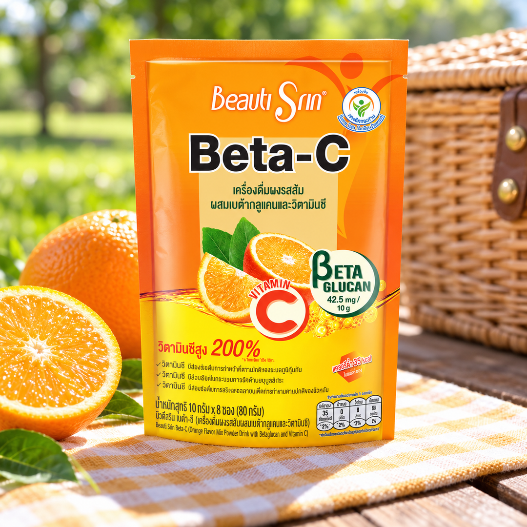 Beauti Srin Beta-C Orange Drink with Beta-Glucan & Vitamin C — retail product reference