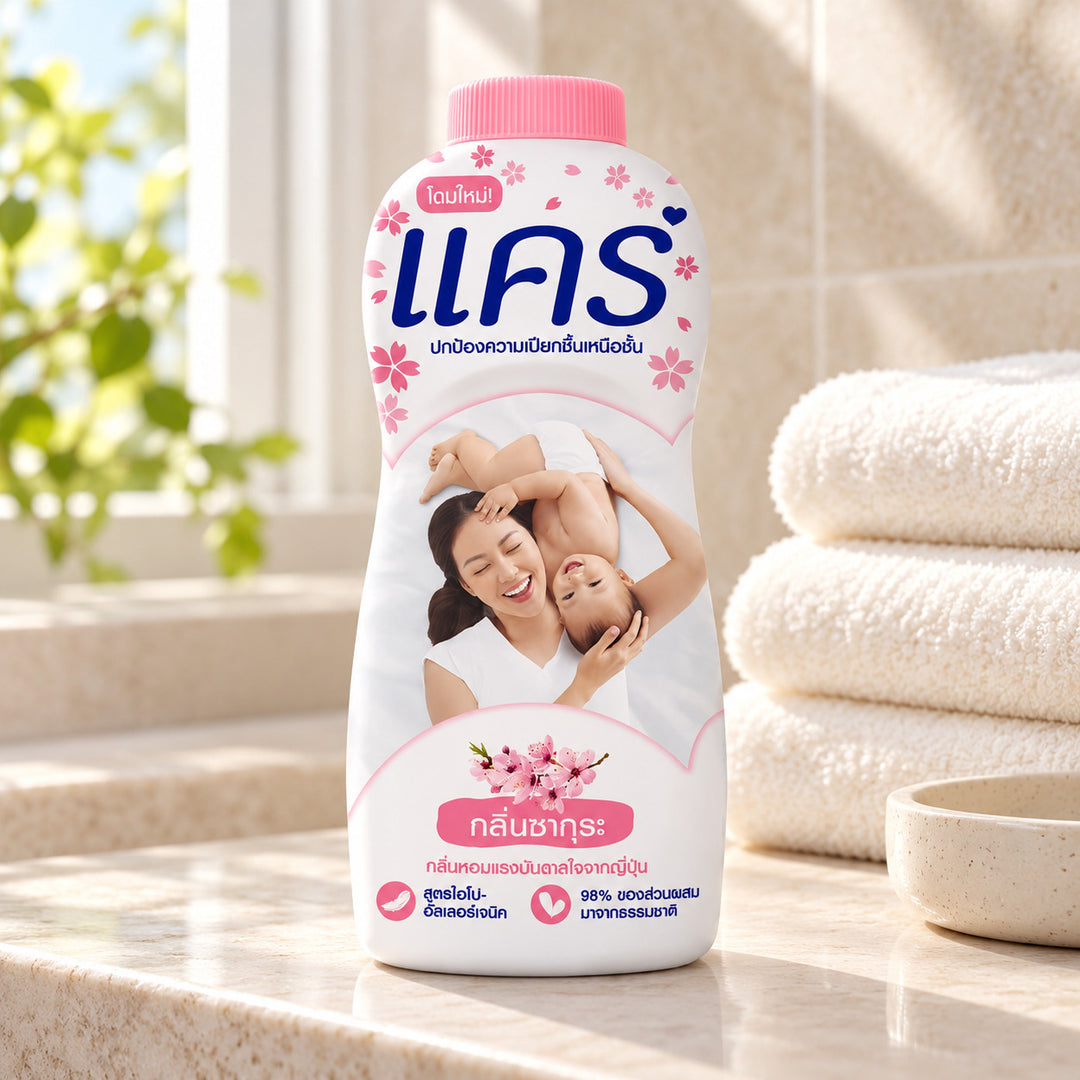 Care Sakura Baby Talcum Powder — lifestyle view of one retail unit