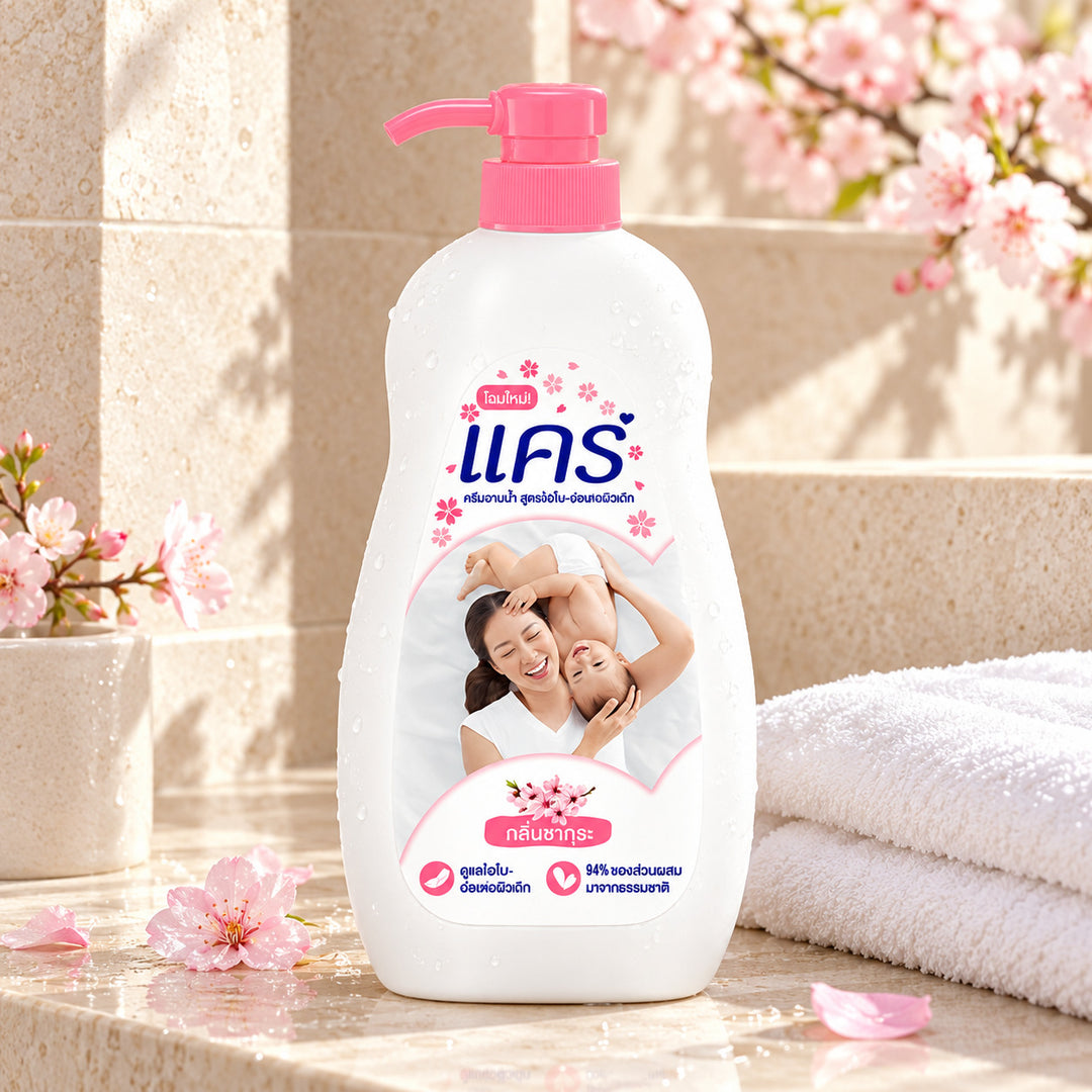 Care Sakura Shower Cream — lifestyle view of one retail unit