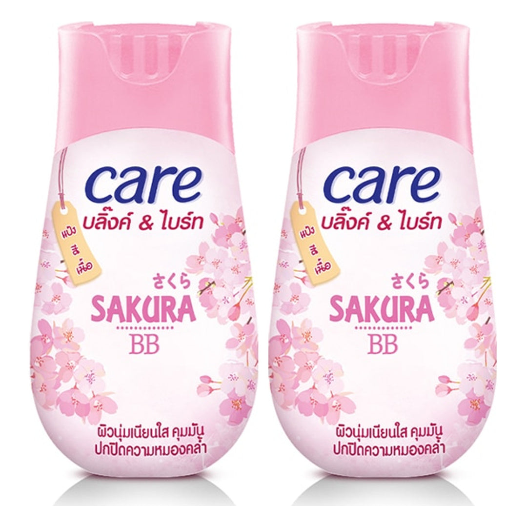 Care Blink & Bright Sakura BB Face Powder | 2 Bottles | 40 g Each — 2 separate retail units shown on white background