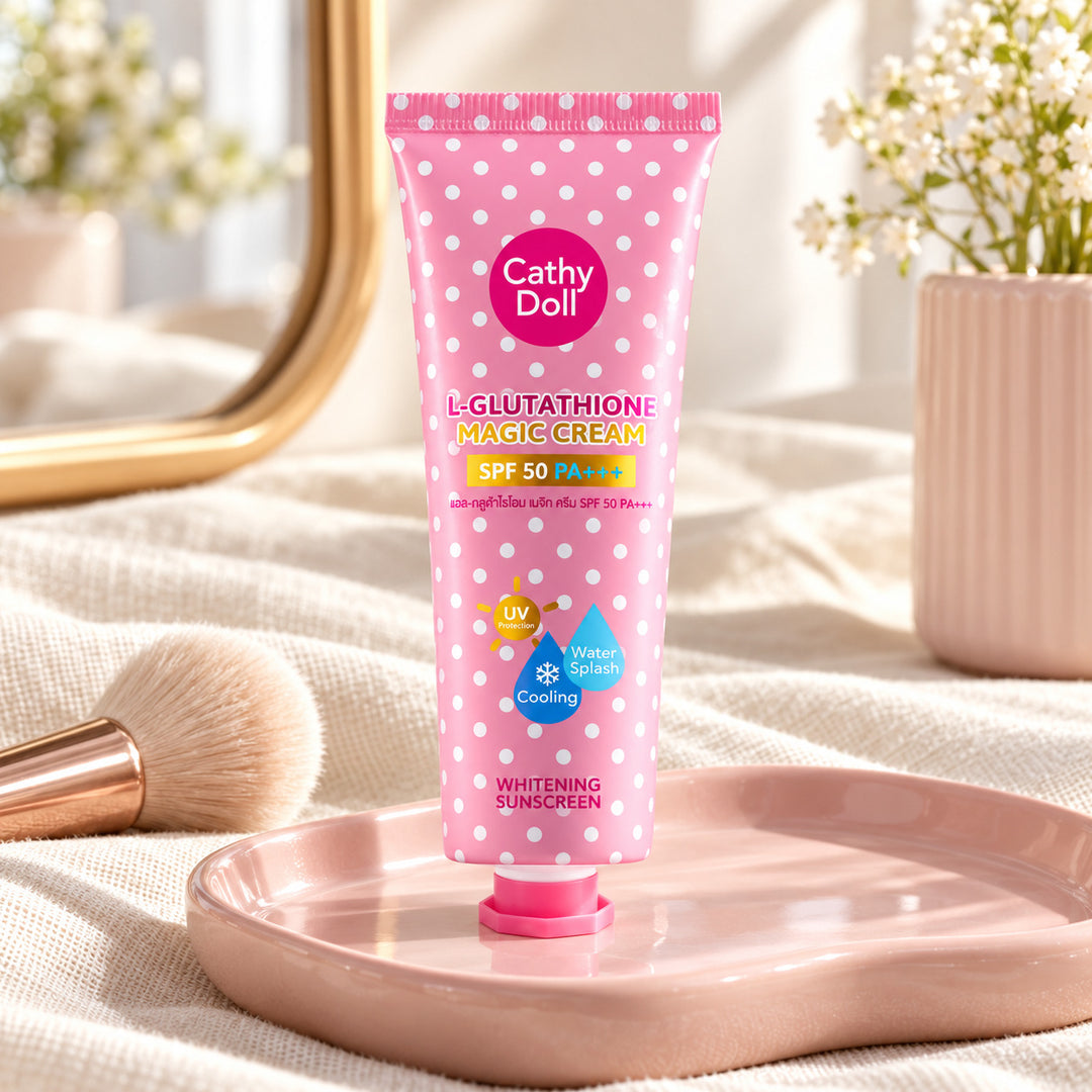 Cathy Doll L-Glutathione Magic Cream SPF50 PA+++ — lifestyle view 1 of one retail tube