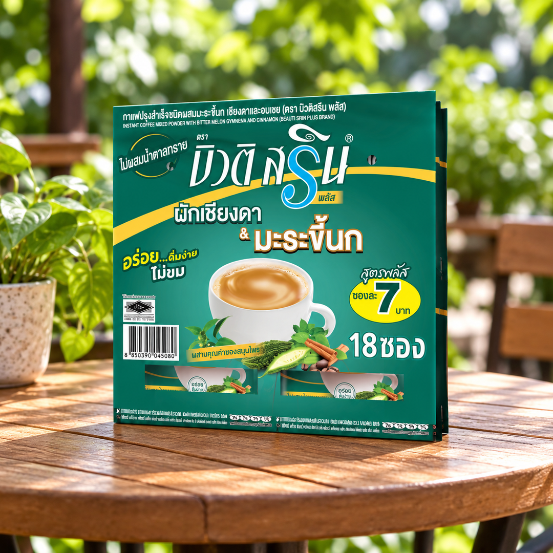 Beauti Srin Plus Chiangda & Bitter Melon Coffee with Cinnamon — retail product reference