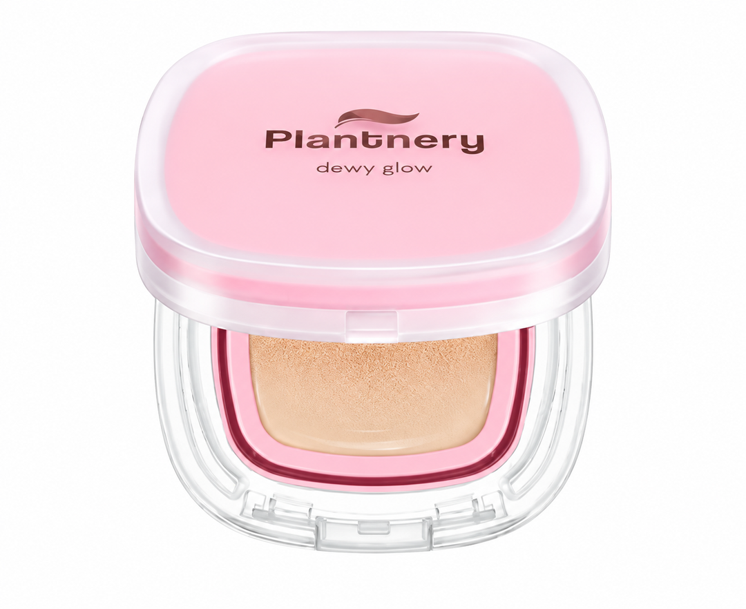 Plantnery Dewy & Shine Soft Glow Essence Cushion SPF50 PA+++ 12 g – 01 Ivory | 1, 2 or 4 Pack product on white background