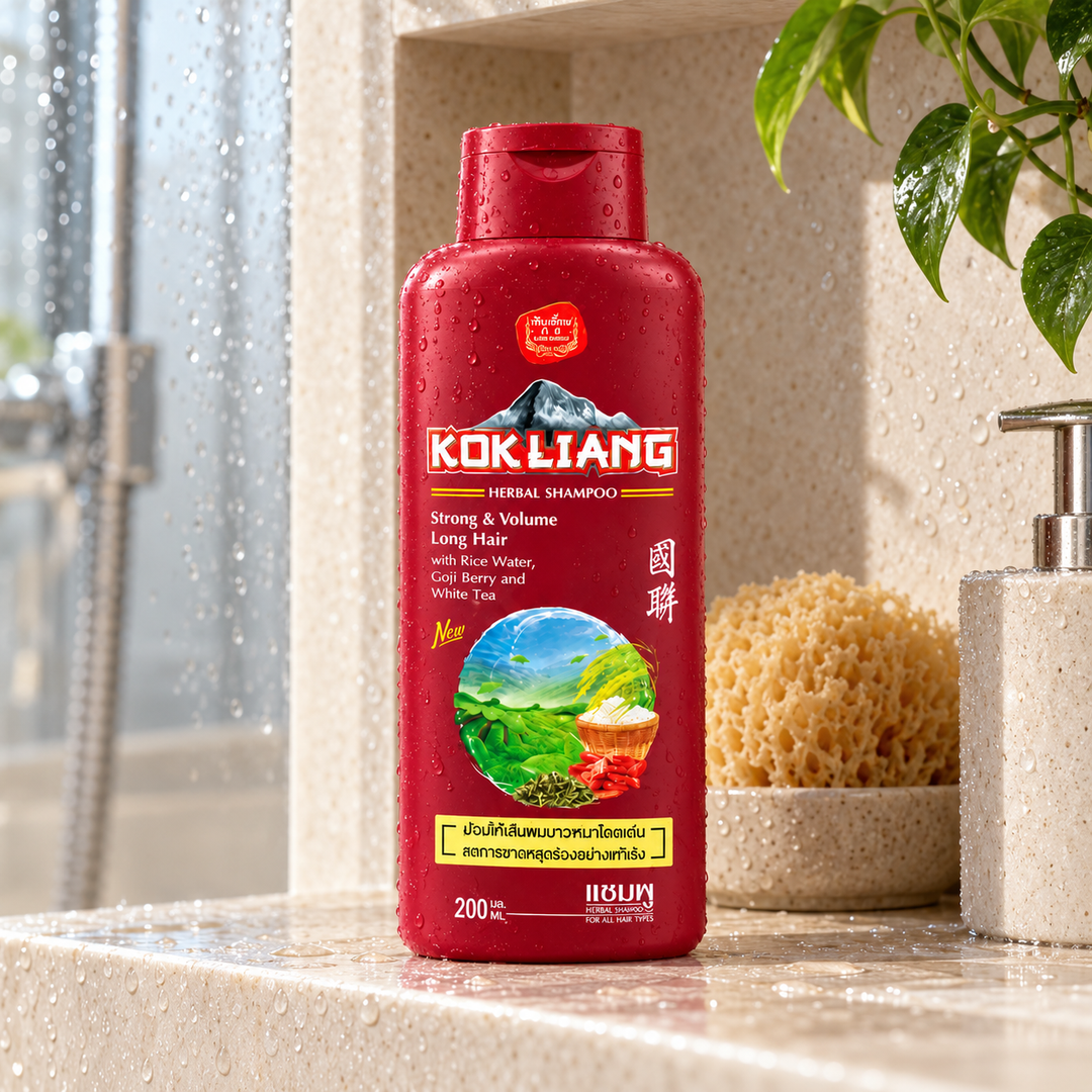 Kokliang Strong & Volume Long Hair Shampoo 200ml — lifestyle photograph
