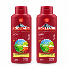 Kokliang Strong & Volume Long Hair Shampoo — 2 × 200 ml — exact pack quantity on white