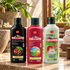 Kokliang Mixed Herbal Shampoo Set 200ml – 3 Formulas — lifestyle photograph