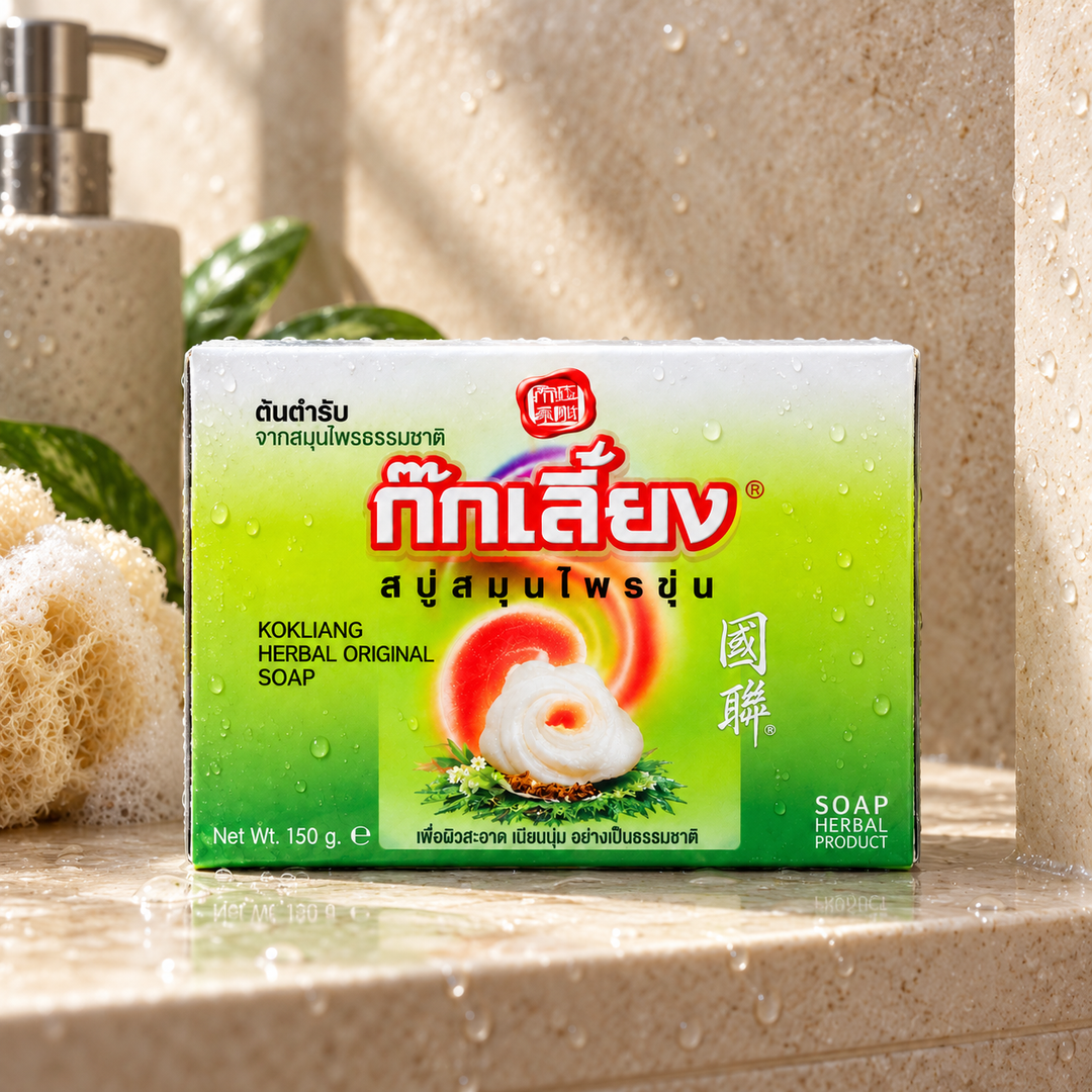 Kokliang Herbal Original Soap 150g — lifestyle photograph