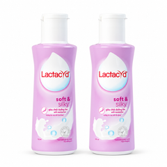 Lactacyd Soft & Silky Daily Feminine Wash — 2 × 150 ml — exact pack quantity on white