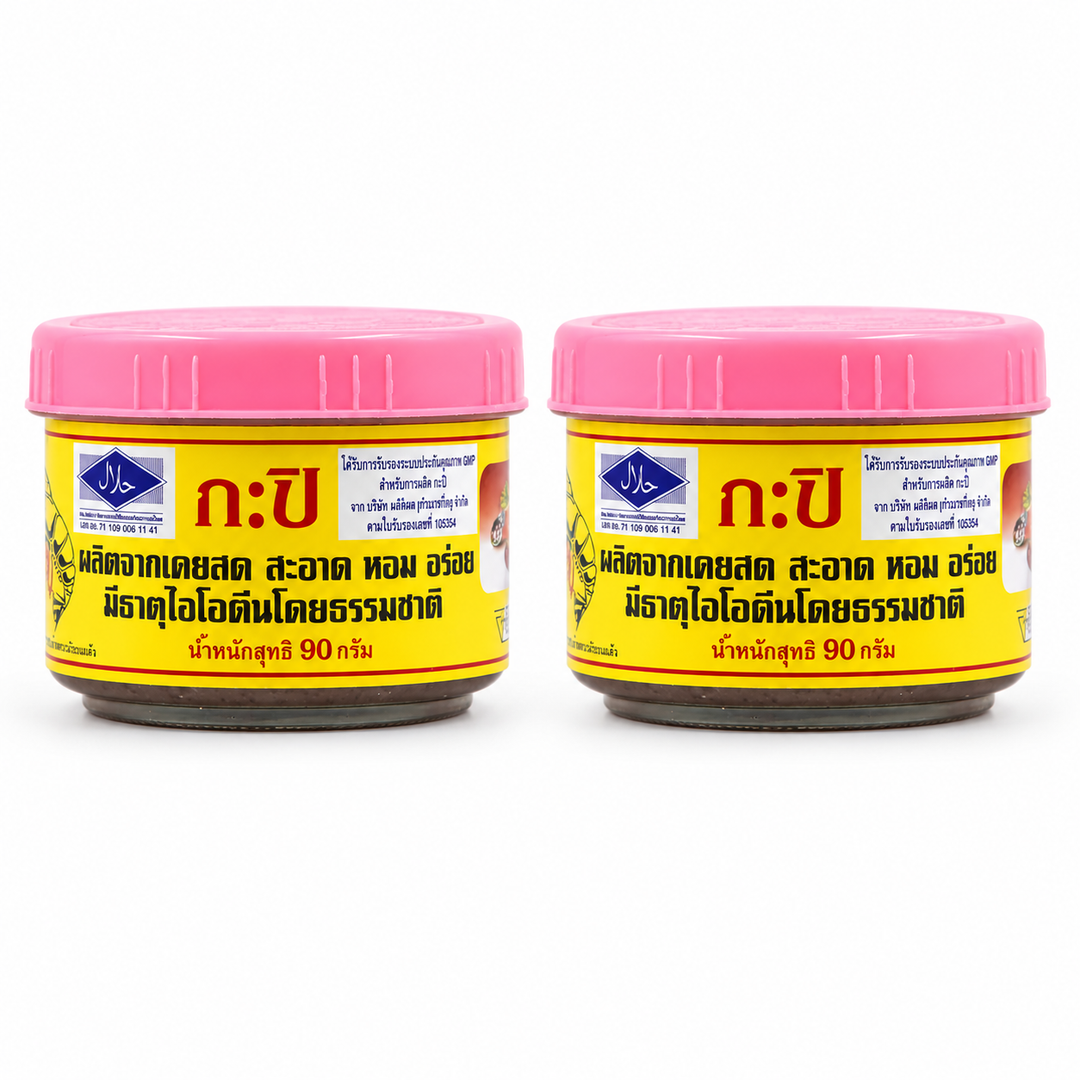 Kung Thai Authentic Shrimp Paste — 2 × 90 g — exact pack quantity on white