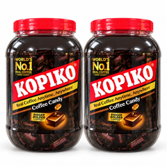 Kopiko Coffee Candy — 2 Jars of 160 Pieces — exact pack quantity on white
